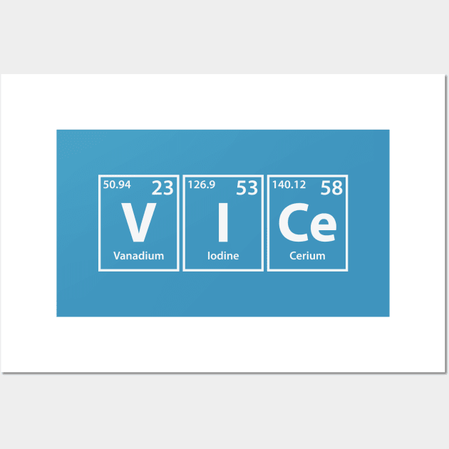 Vice (V-I-Ce) Periodic Elements Spelling Wall Art by cerebrands